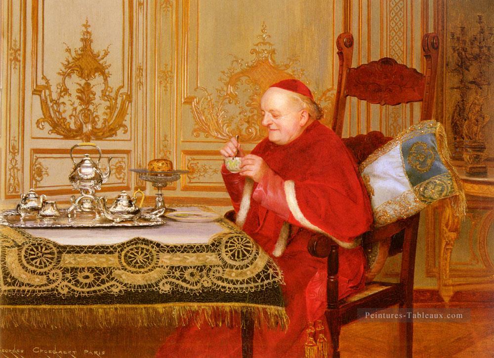 Teatime classicisme anti clérical Georges Croegaert Peintures à l'huile